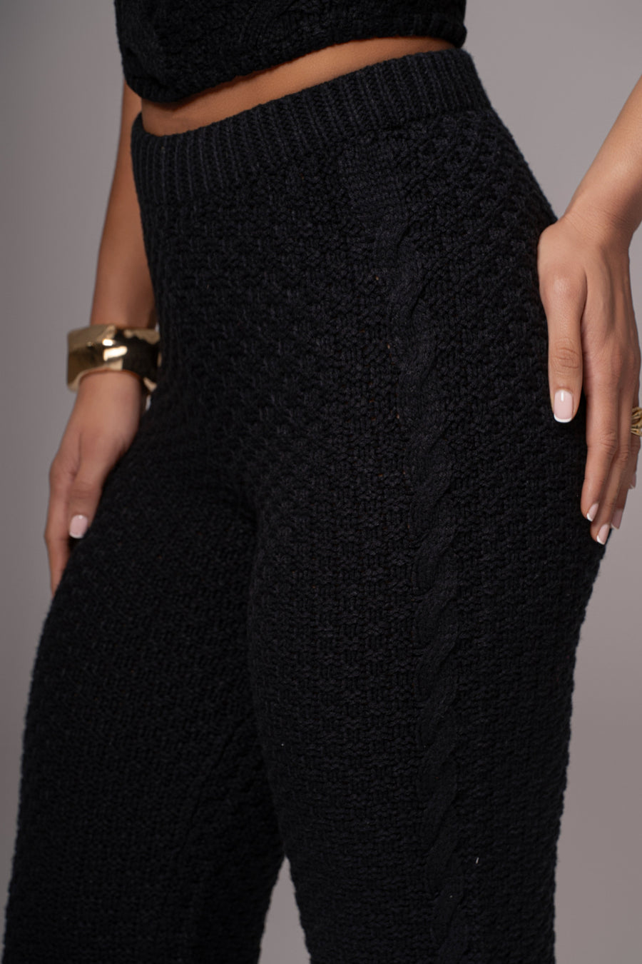 Black Madison Knit Pants