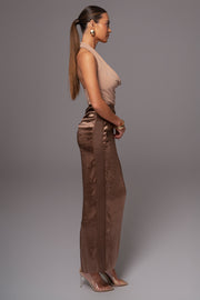 Chocolate Nora Satin Maxi Skirt