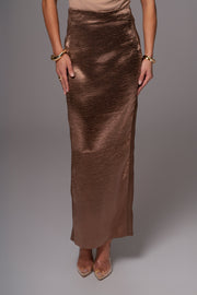 Chocolate Nora Satin Maxi Skirt