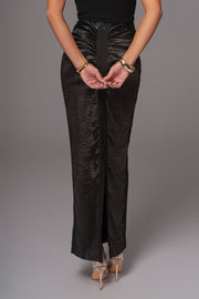 Black Nora Satin Maxi Skirt