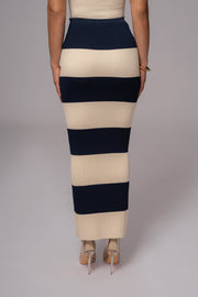 Ivory/Navy Jaide Maxi Knit Skirt