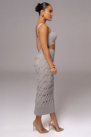 Heather Grey Morgan Knit Maxi Skirt