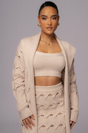 Beige Morgan Knit Maxi Skirt