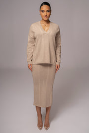Taupe Jasmina Knit Skirt