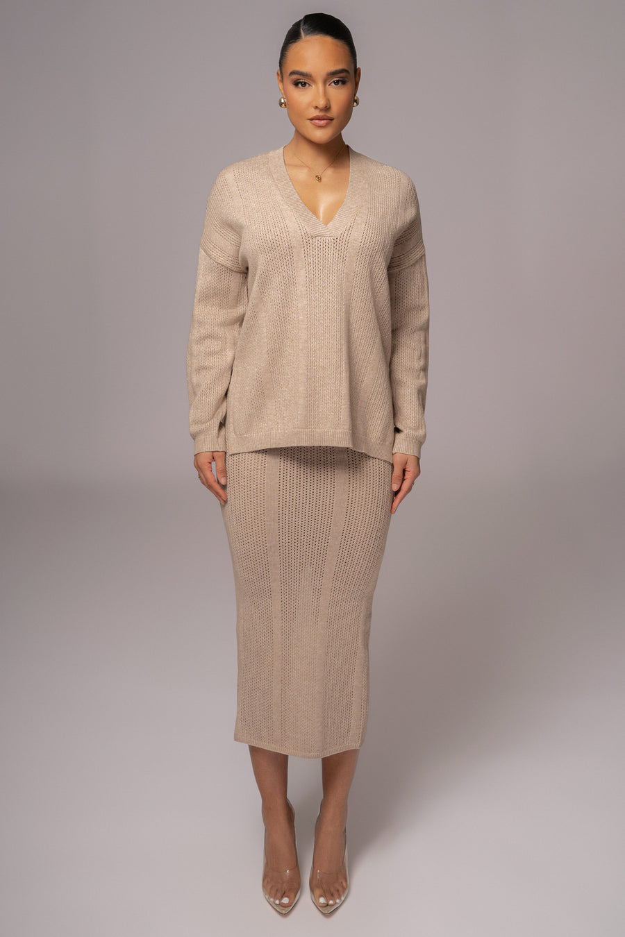 Taupe Jasmina Knit Skirt
