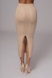 Taupe Jasmina Knit Skirt