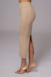 Taupe Jasmina Knit Skirt