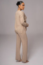 Taupe Fortuna Sweater Knit Pants