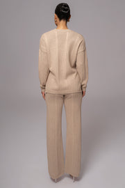 Taupe Fortuna Sweater Knit Pants