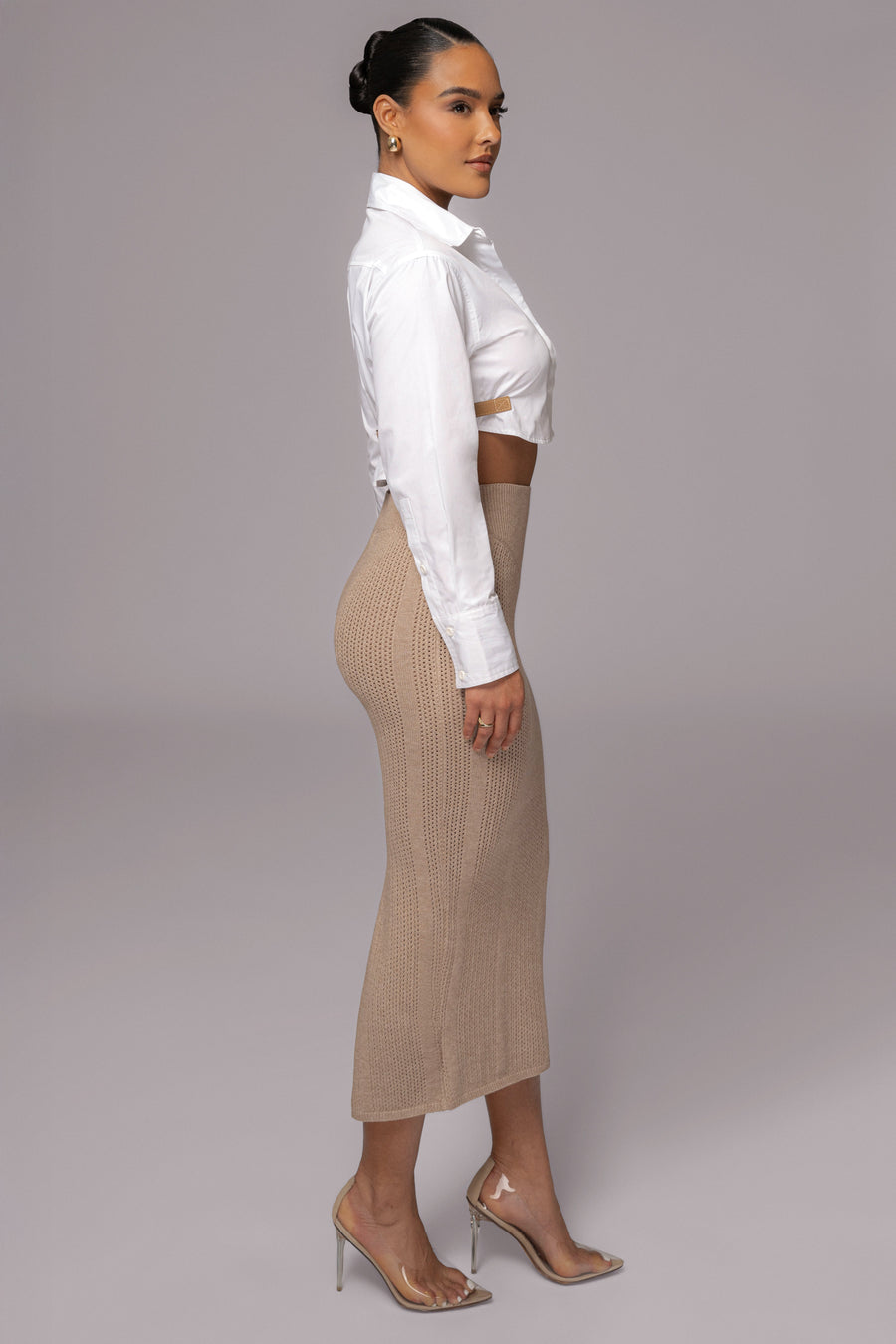 Taupe Jasmina Knit Skirt