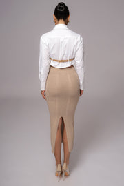 Taupe Jasmina Knit Skirt