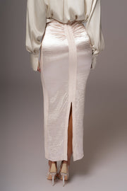 Champagne Nora Satin Maxi Skirt