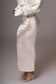 Champagne Nora Satin Maxi Skirt