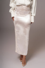 Champagne Nora Satin Maxi Skirt