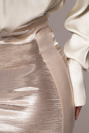 Champagne Nora Satin Maxi Skirt