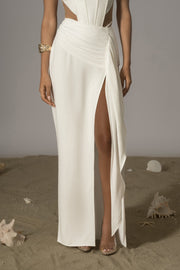 Ivory Las Olas Linen Skirt