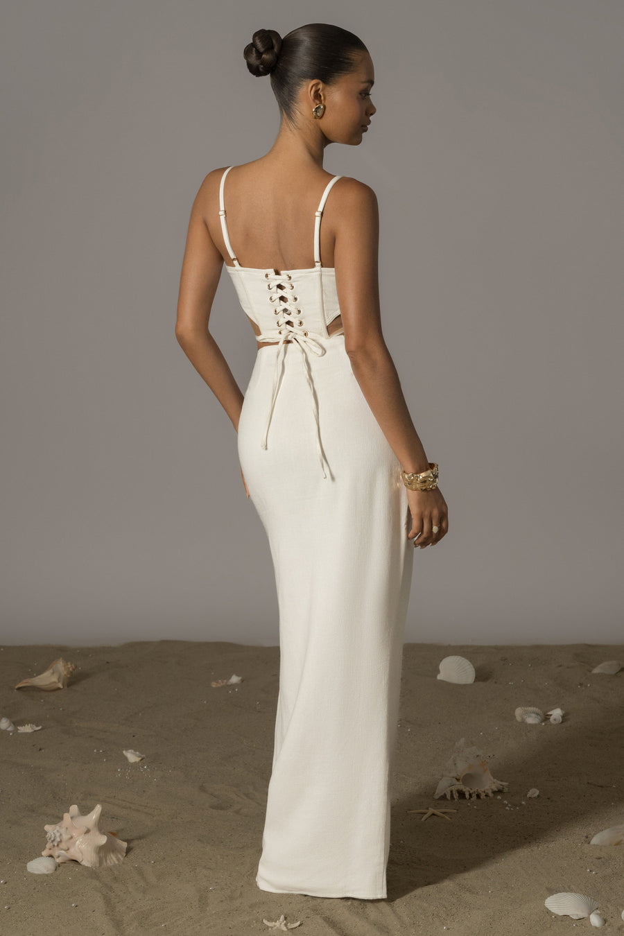 Ivory Las Olas Linen Skirt