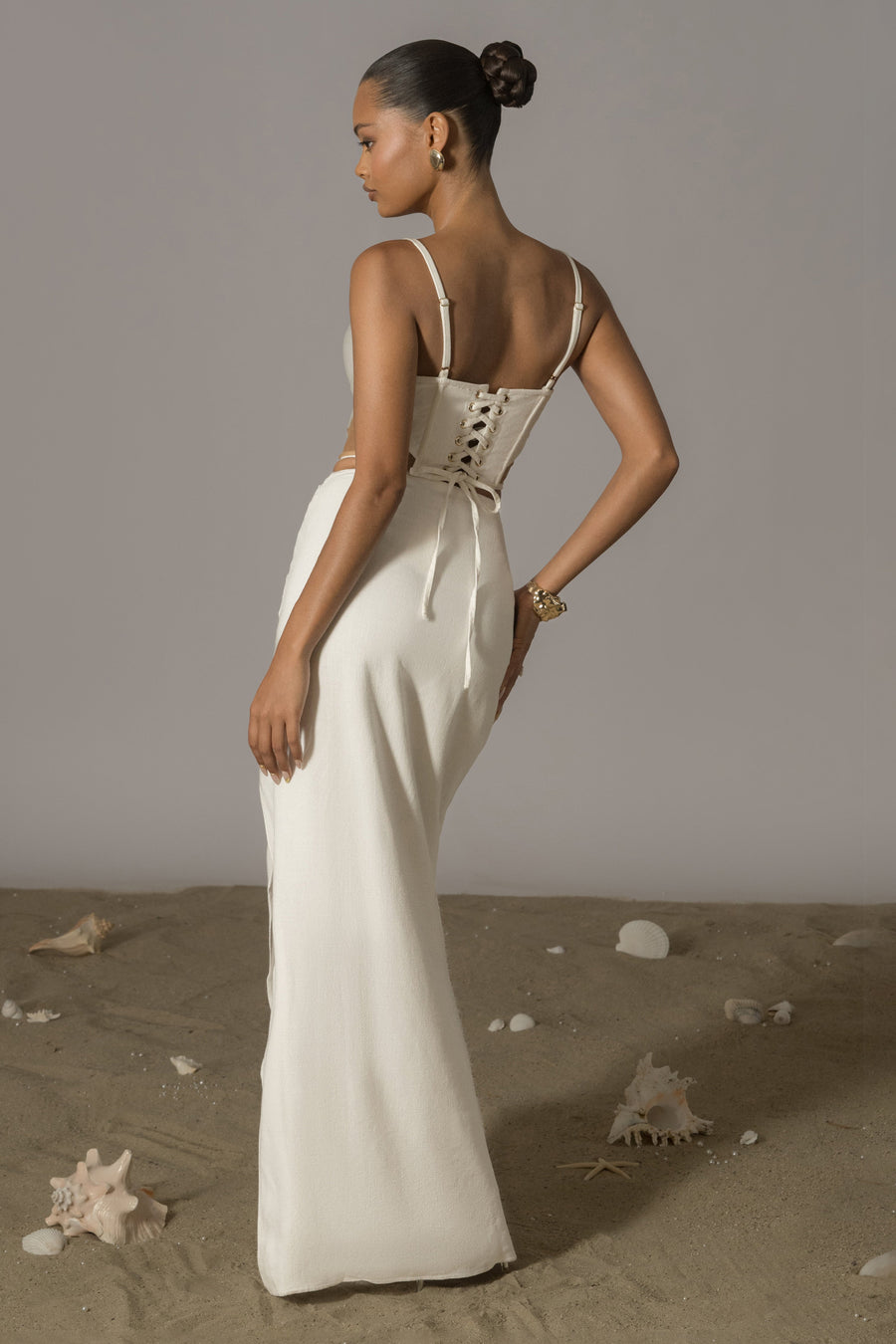 Ivory Las Olas Linen Skirt