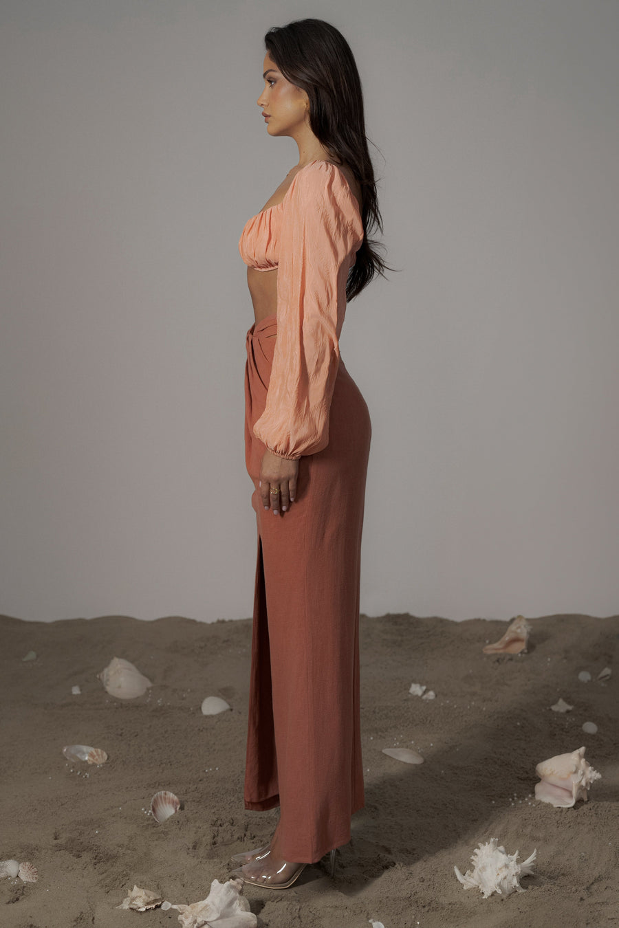 Terra Cotta Dreamland Linen Skirt