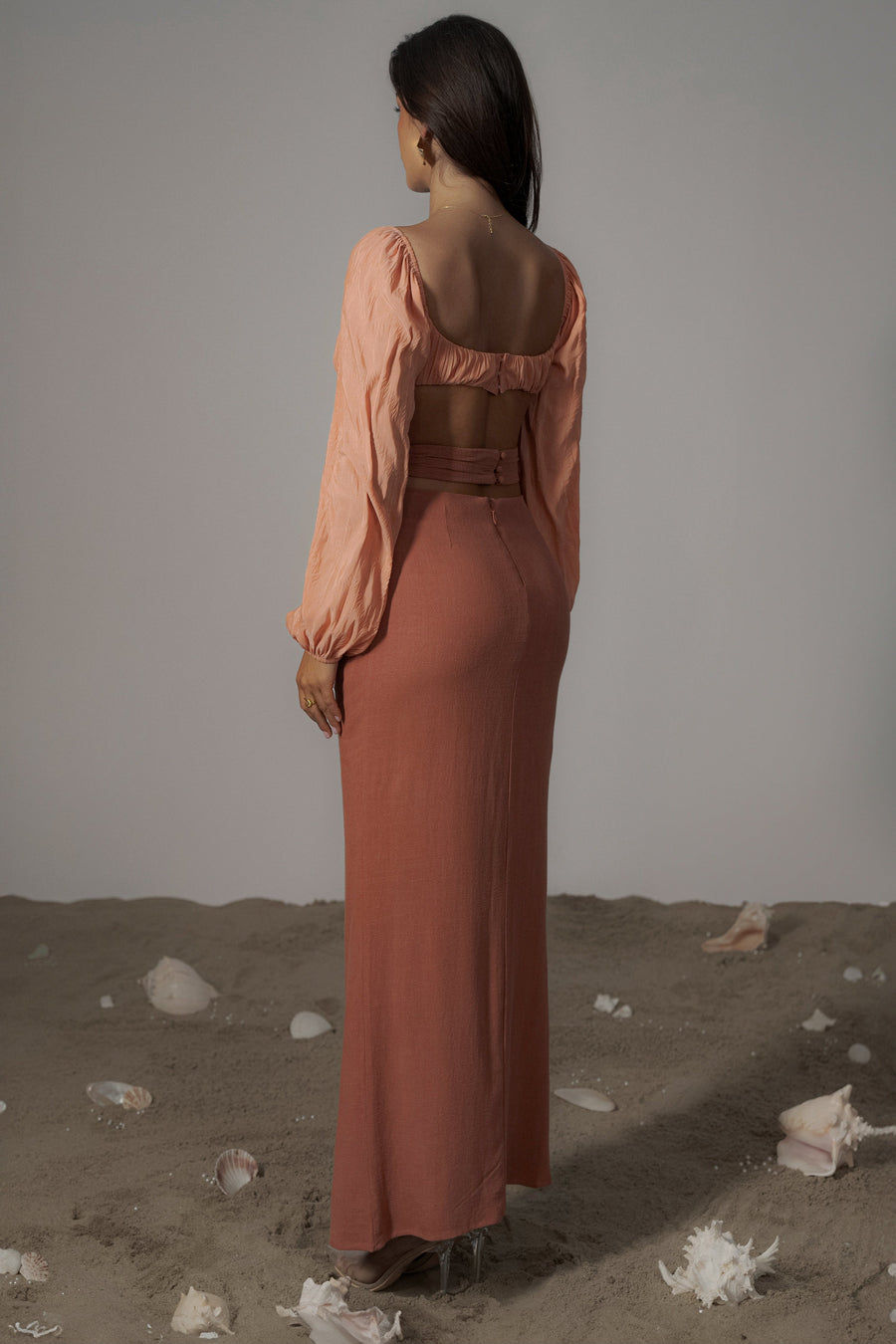 Terra Cotta Dreamland Linen Skirt