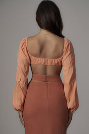 Terra Cotta Dreamland Linen Skirt
