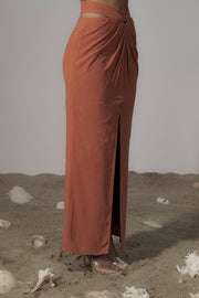 Terra Cotta Dreamland Linen Skirt