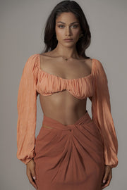 Terra Cotta Dreamland Linen Skirt