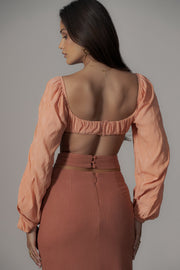 Terra Cotta Dreamland Linen Skirt