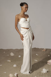 Ivory Dreamland Linen Skirt