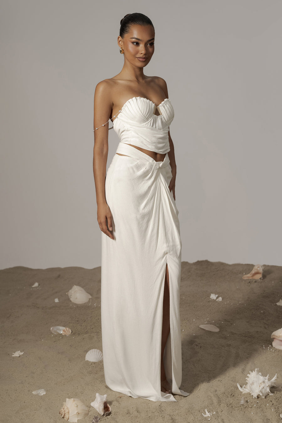 Ivory Dreamland Linen Skirt