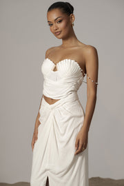 Ivory Dreamland Linen Skirt