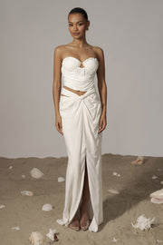 Ivory Dreamland Linen Skirt