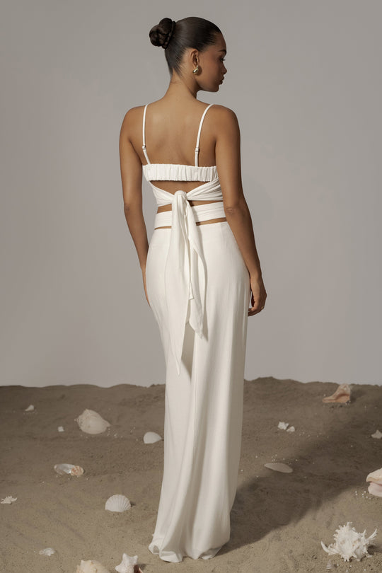 Ivory Dreamland Linen Skirt