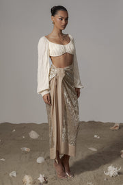Gold Positano Printed Sarong Skirt