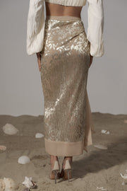 Gold Positano Printed Sarong Skirt