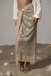 Gold Positano Printed Sarong Skirt
