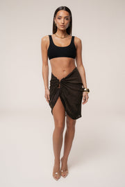 Black Dreamscape Lurex Knit Mini Skirt