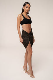 Black Dreamscape Lurex Knit Mini Skirt