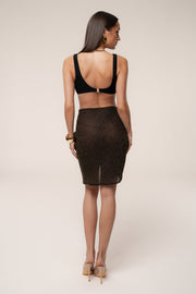Black Dreamscape Lurex Knit Mini Skirt