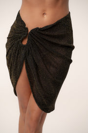 Black Dreamscape Lurex Knit Mini Skirt