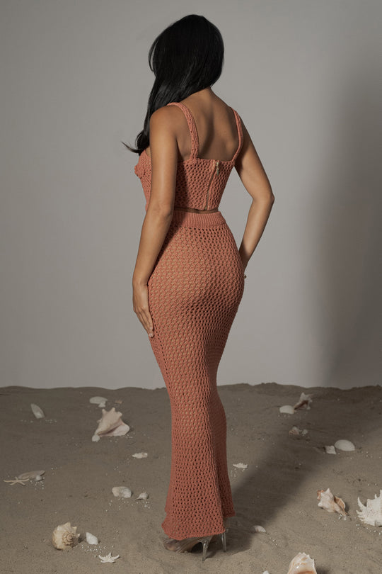 Terra Cotta Sea Depths Maxi Skirt