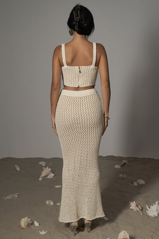 Ivory Sea Depths Maxi Skirt