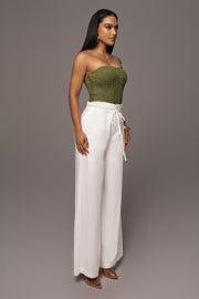 Off White Waverly Linen Trousers