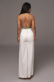 Off White Waverly Linen Trousers