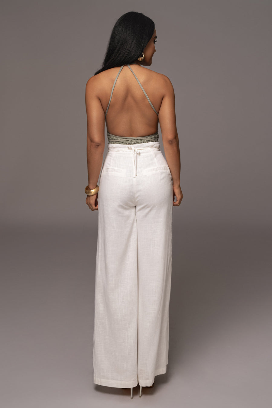 Off White Waverly Linen Trousers