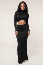 Black Ultra High Waist Maxi Skirt