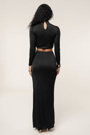Black Ultra High Waist Maxi Skirt