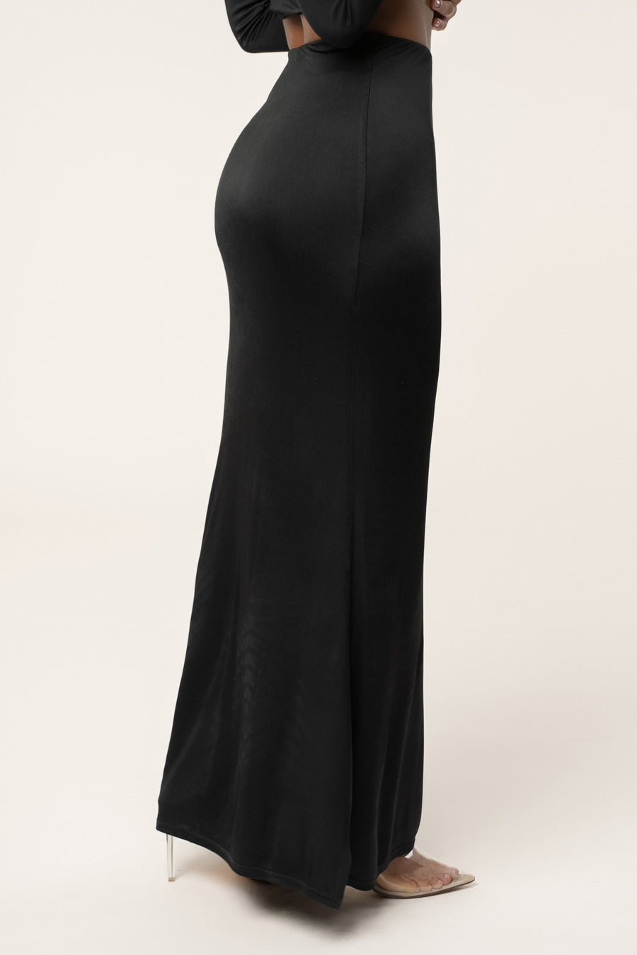 Black Ultra High Waist Maxi Skirt