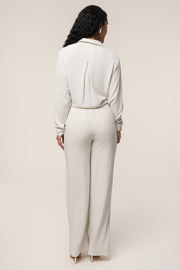 Beige Thea Linen Pants
