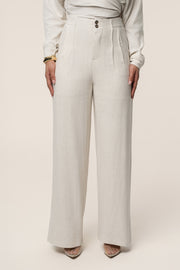 Beige Thea Linen Pants